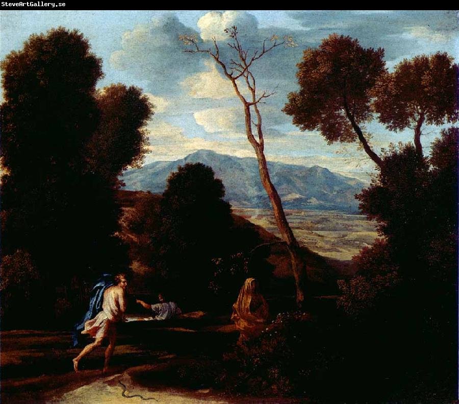 Nicolas Poussin Paysage avec un homme effraye par un serpent